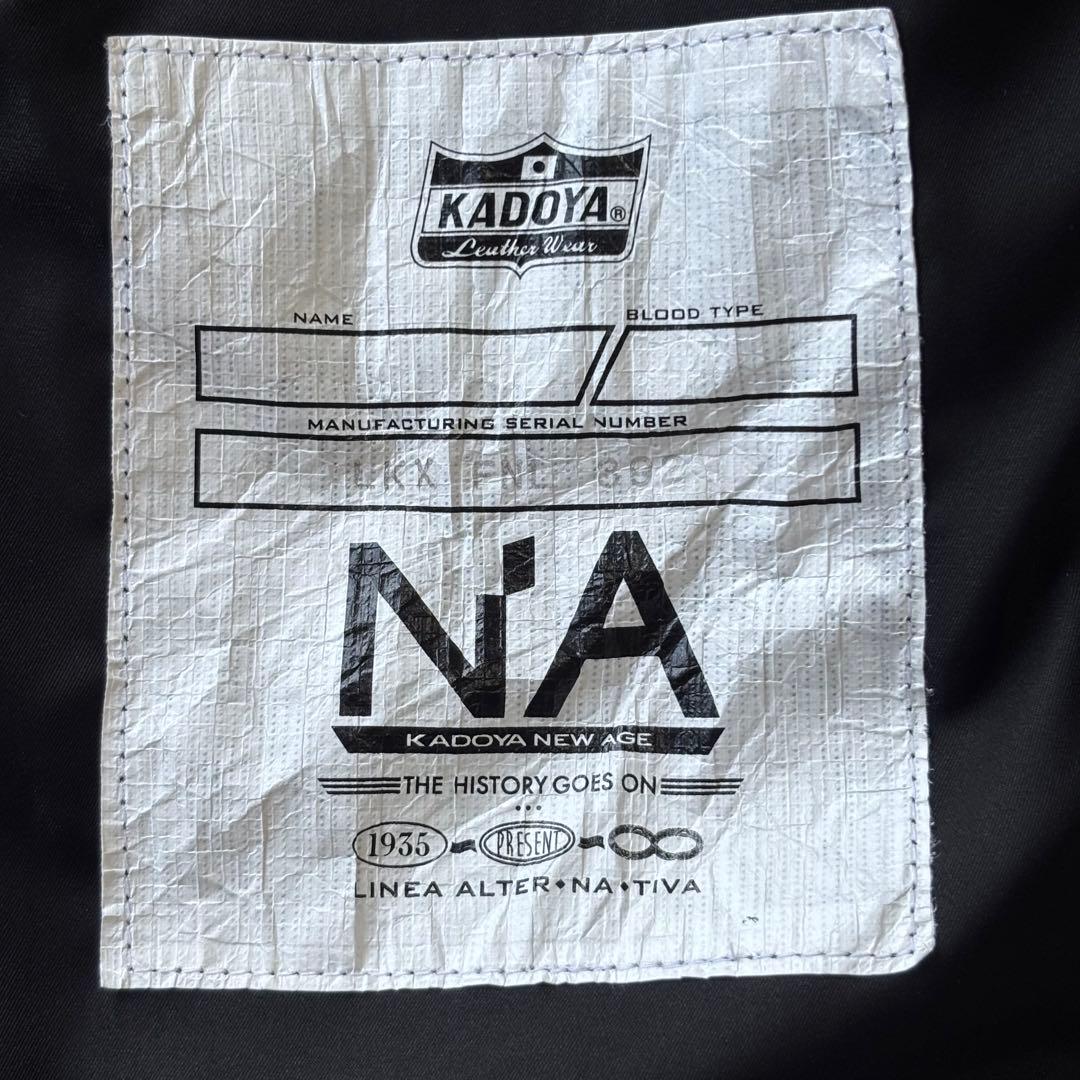 【美品】KADOYA ゴートレザーセミダブルジャケット FENNEL Lサイズ