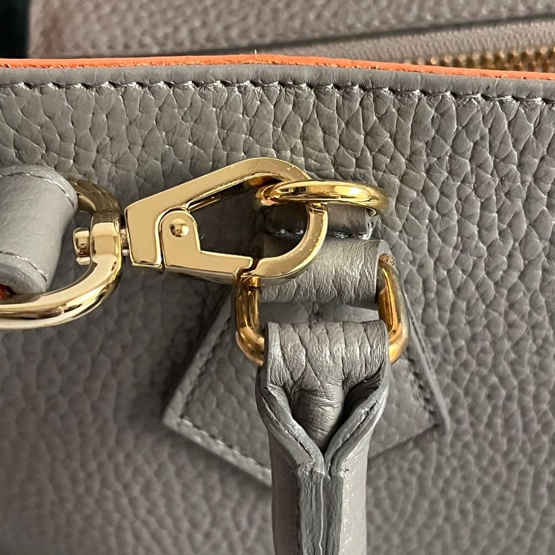 ✨未使用保管品✨　ADMJ 　ハンドバッグ　レザー　グレー　エンブレム