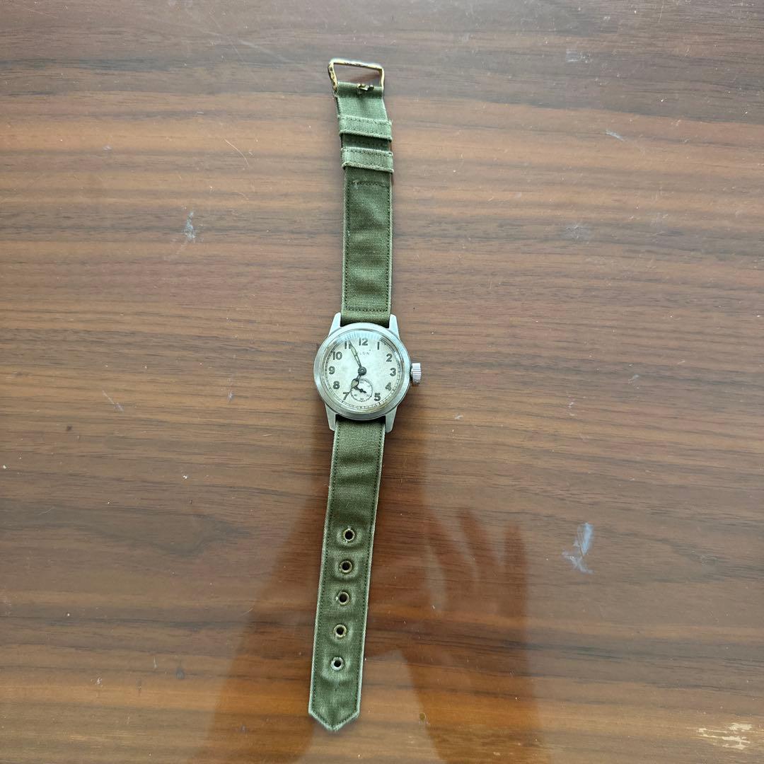 ELGIN 手巻きアナログ腕時計 カーキ