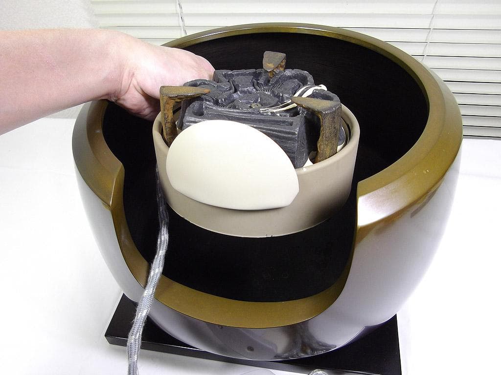 唐銅面取風炉　野々田 電熱器付き　茶道具