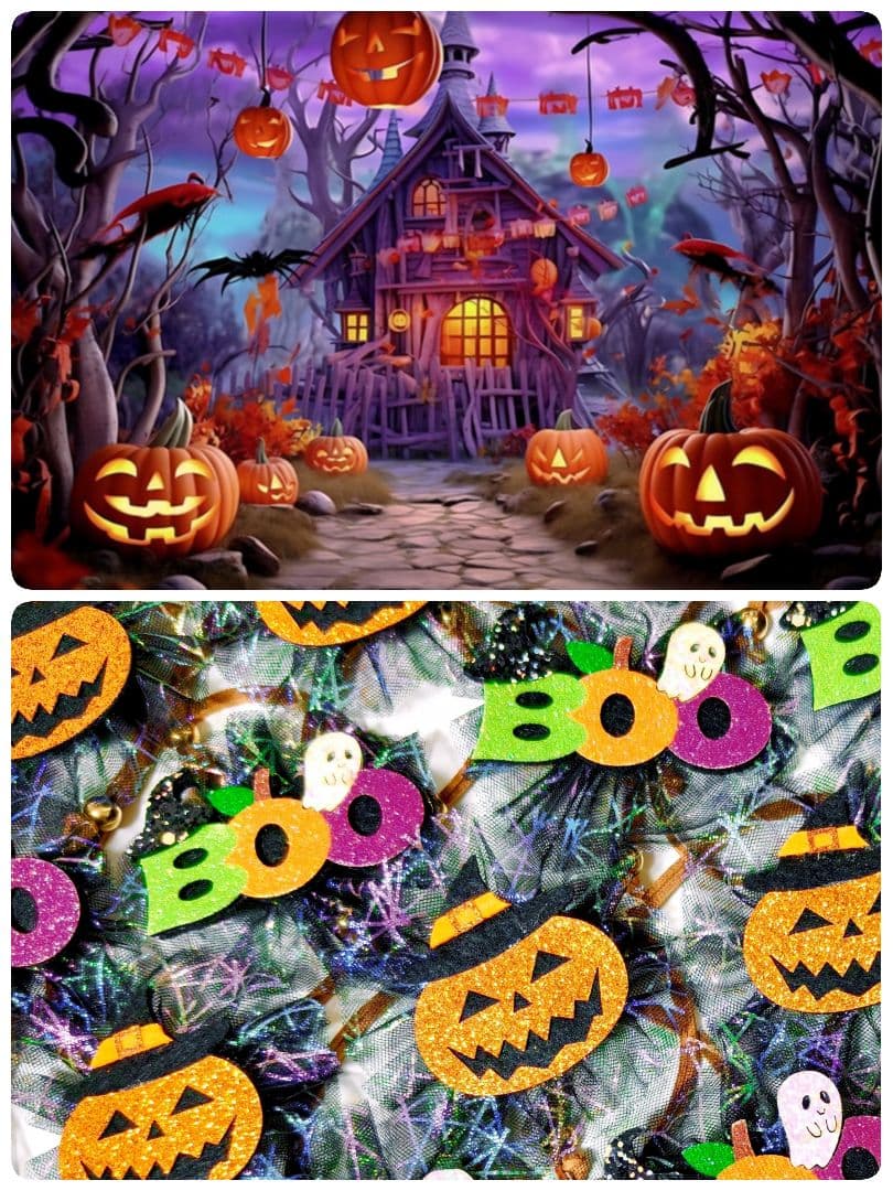 業務用　トリミングチョーカー　リボン　キラキラハロウィン　100個　10月