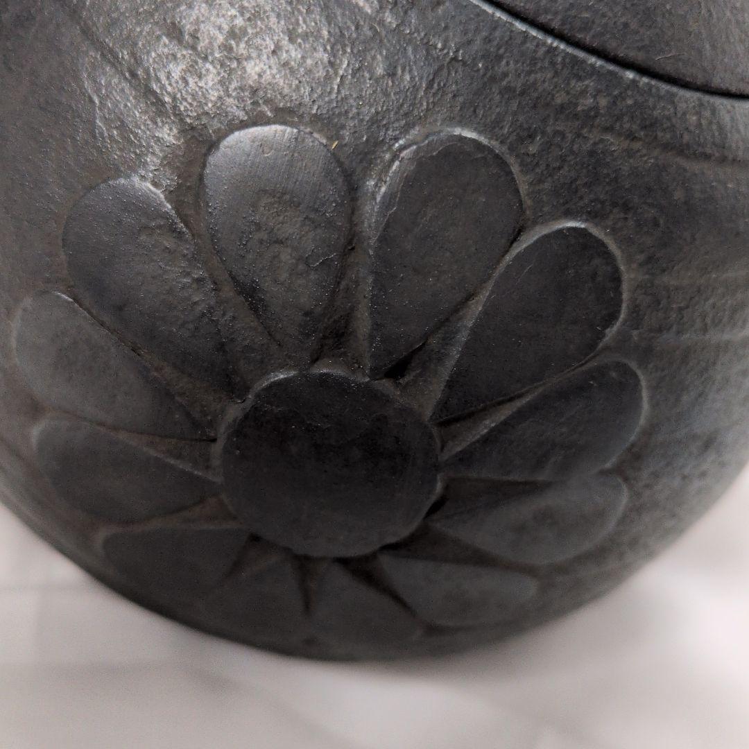 【未使用品】南部鉄器　花模様　鉄瓶