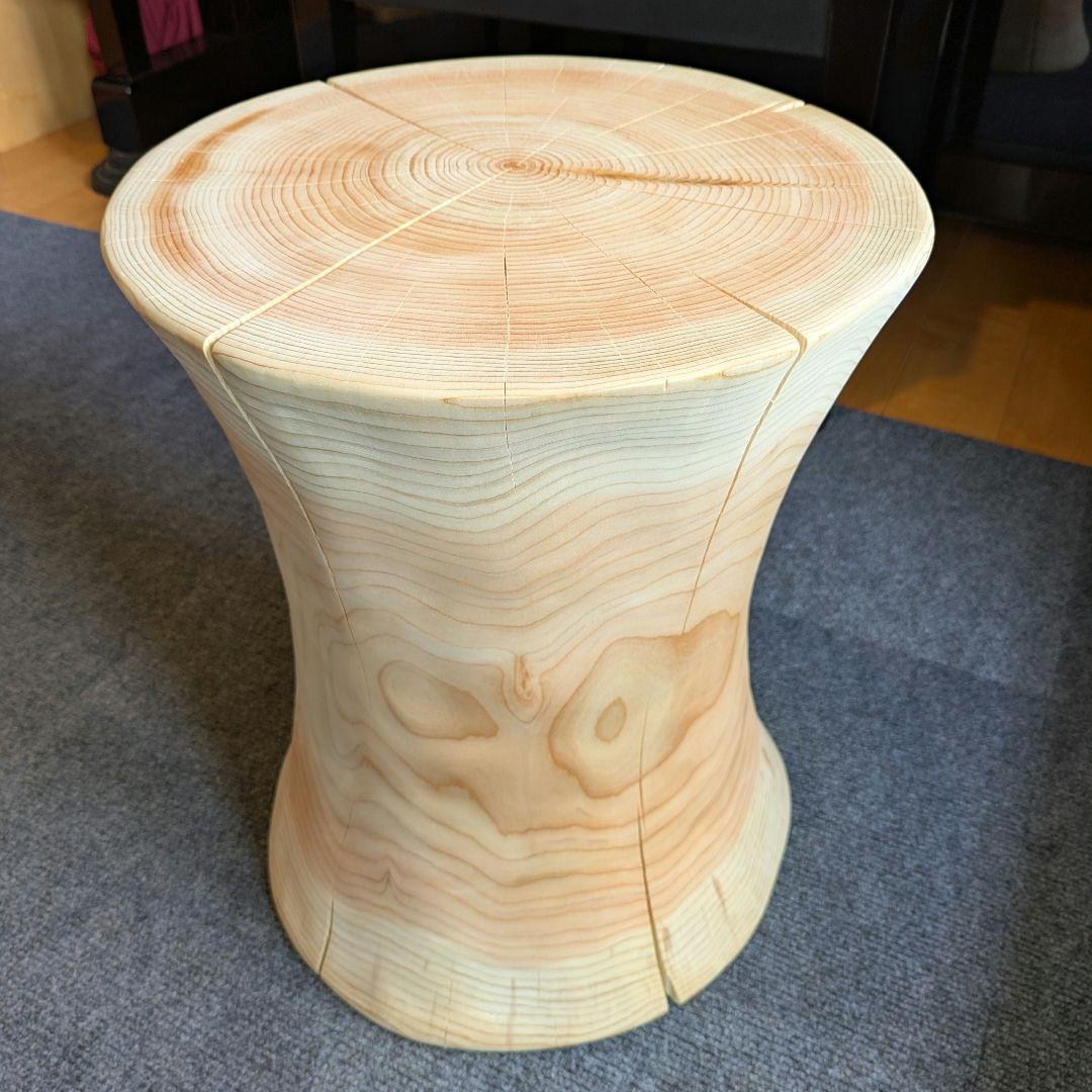 檜　丸太　椅子　スツール　テーブル　高さ約40.5㎝