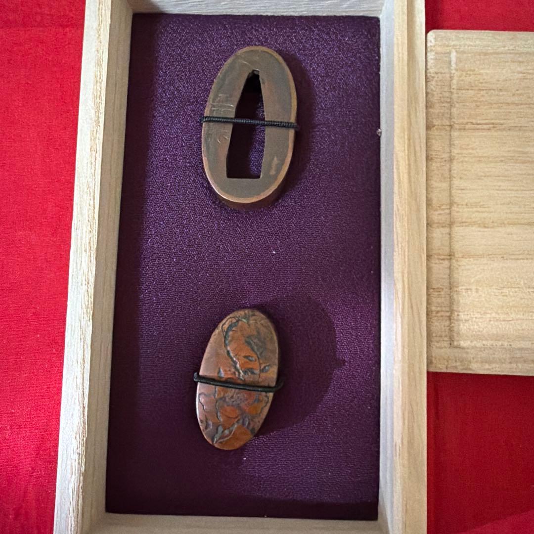 古美術　骨董品　縁頭　正阿弥　在銘　古赤銅地花彫