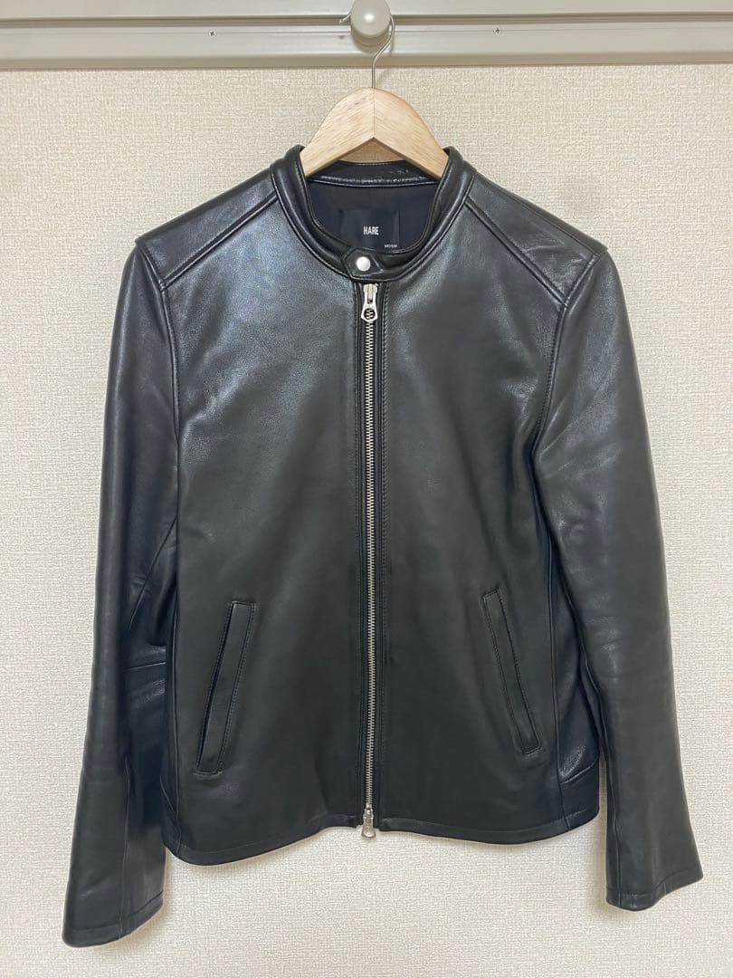 HARE 黒 レザー シングルライダース M
