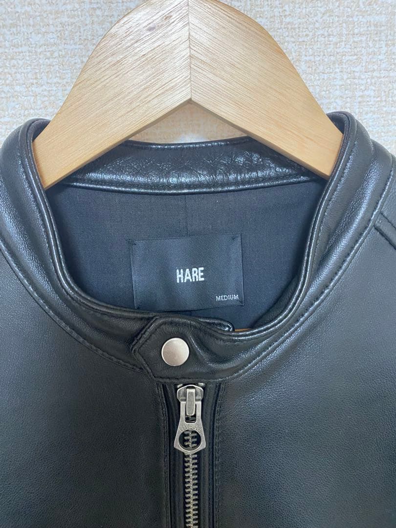 HARE 黒 レザー シングルライダース M