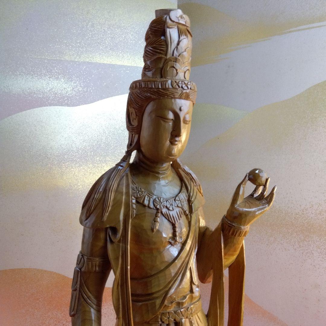 宝珠観音菩薩像　仏師63cm