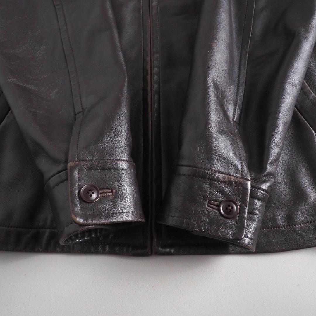 ラルフローレン　羊皮　レザージャケット　ダークブラウン　美品