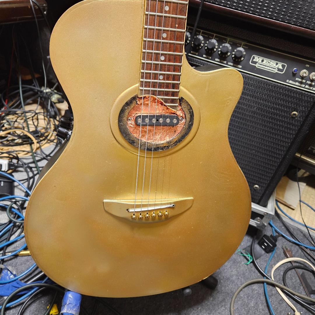 Apx8s 雑gold塗装 究極の改造！アコギ・エレキ化　調整済は動画！