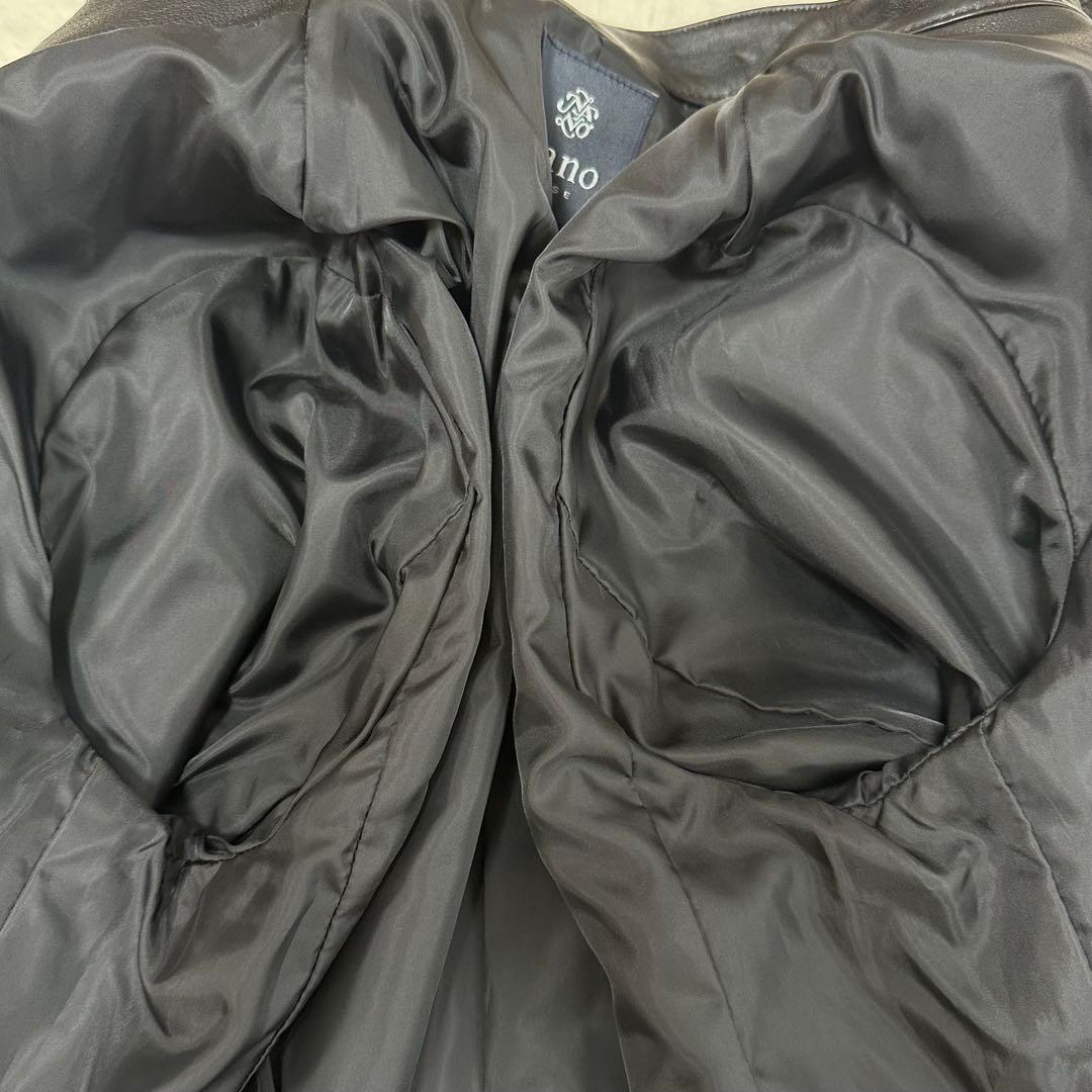 美品✨ナノユニバース　ライダースジャケット　シングル　羊革　レザー　ブラック　L