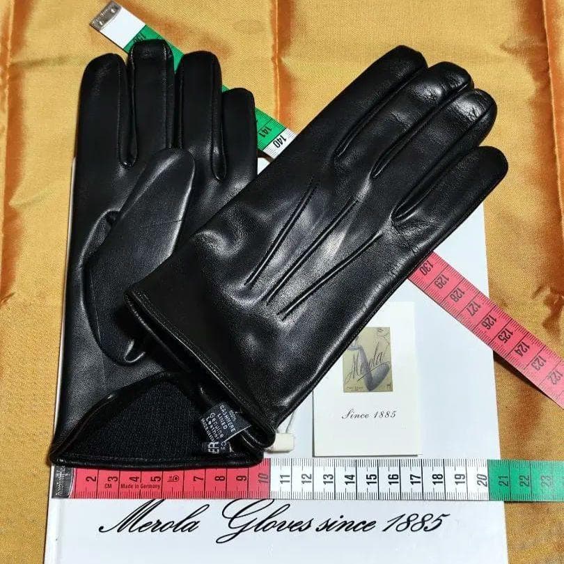 専用 メローラ ナッパ黒 カシミア黒 革手袋 グローブ MEROLA
