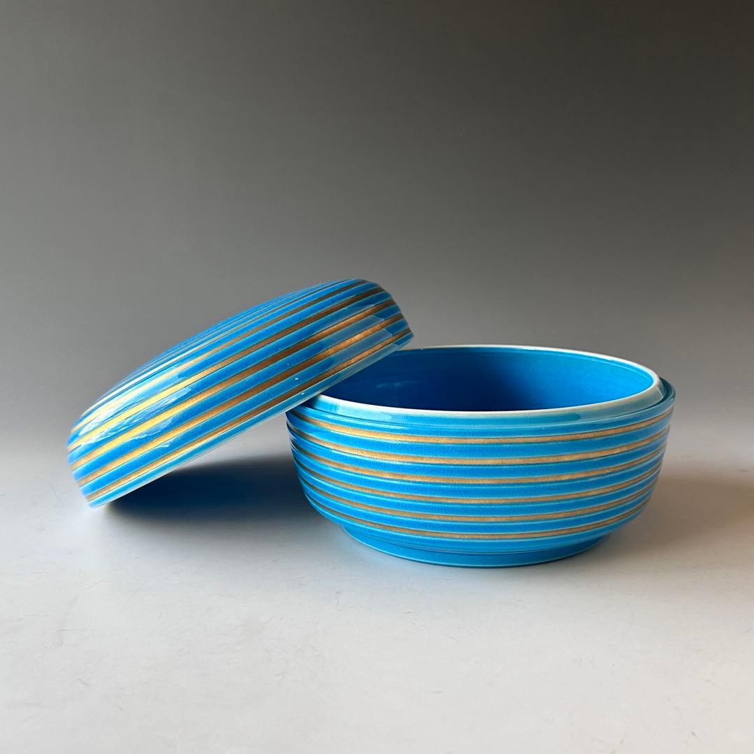 茶道具　浅黄交趾　千筋　喰籠　菓子器　食篭　御室窯　共箱　京焼　茶事　稽古　茶会