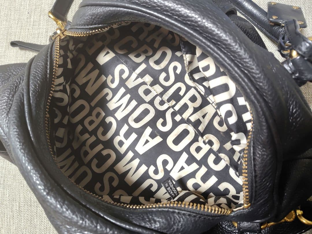 マークジェイコブス レザー シボ革 ゴールド金具 ハンドバッグ 黒y2k