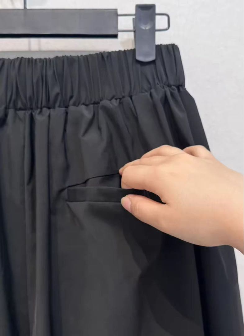 machatt メモリーキュロットパンツ ブラック