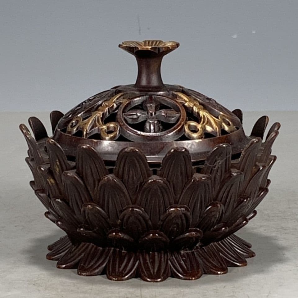 大清乾隆蓮華香炉 美術品工芸品の置物です