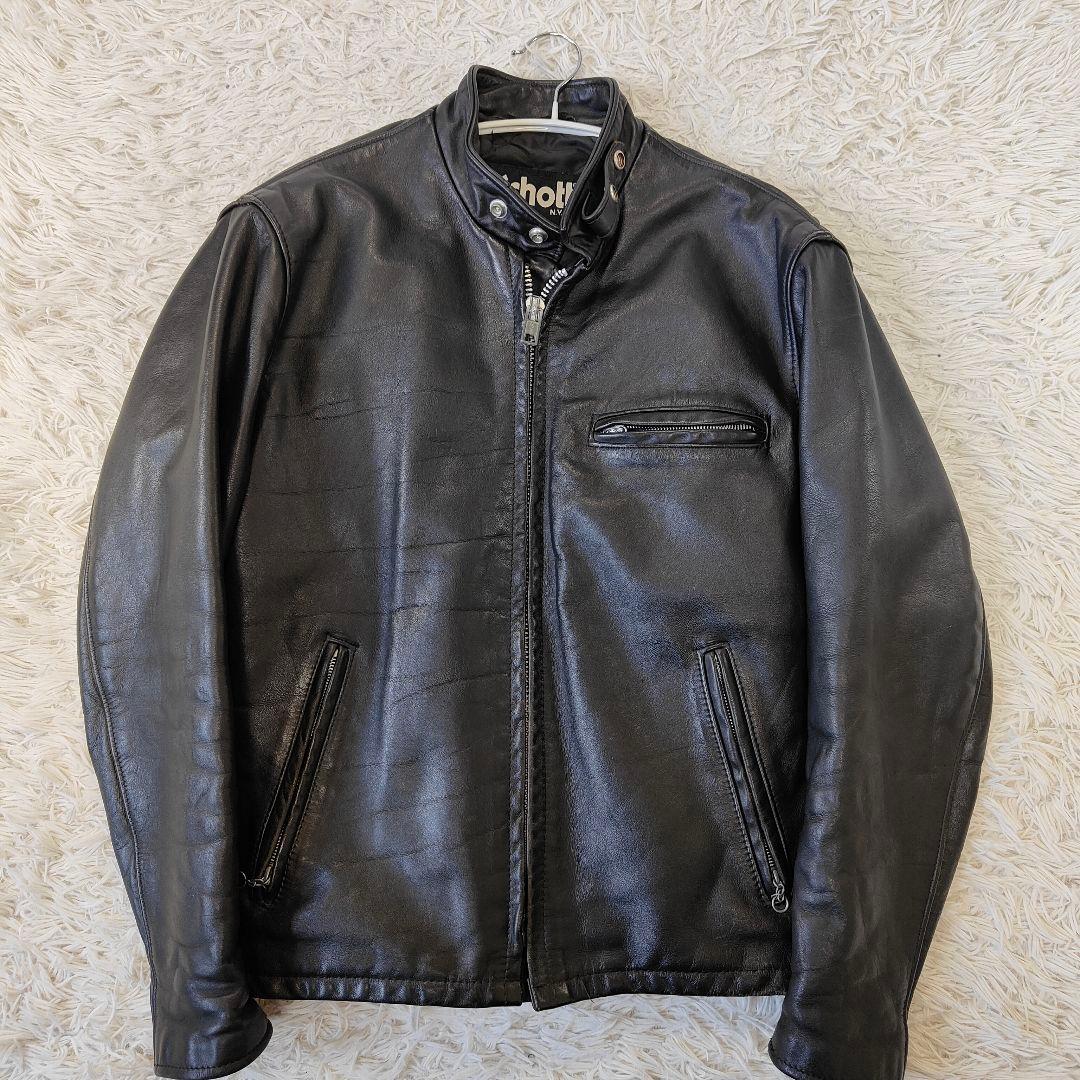 良品 Schott ライダースジャケット 641Q キルティング サイズ38