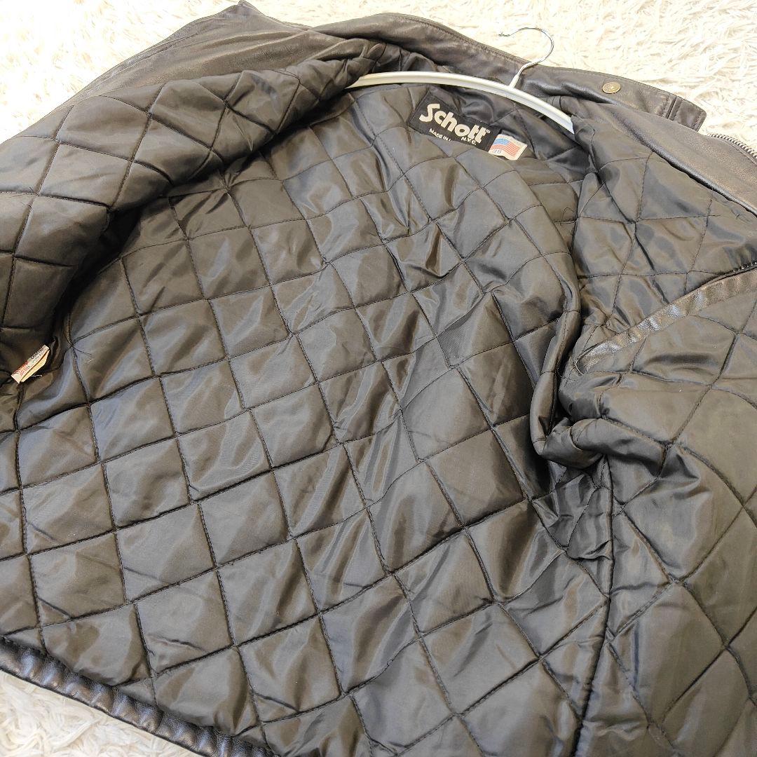 良品 Schott ライダースジャケット 641Q キルティング サイズ38