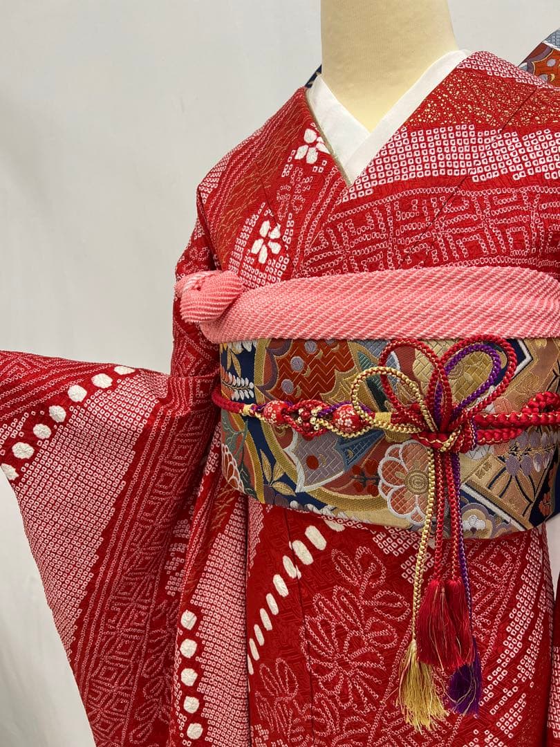 総絞り　振り袖　フルセット　別誂長襦袢付　金彩加工　そごう　成人式　633