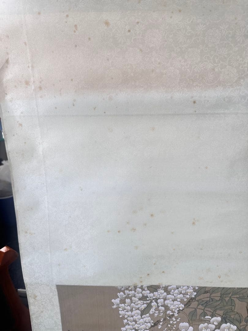 中堂精品 白い花の掛軸