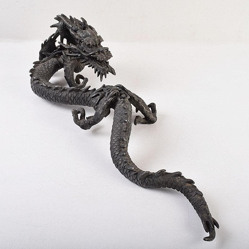 オベサス　時代金工　古銅鍍金　龍　置物　重さ約4kg　D　R9340H