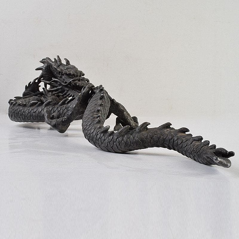 オベサス　時代金工　古銅鍍金　龍　置物　重さ約4kg　D　R9340H