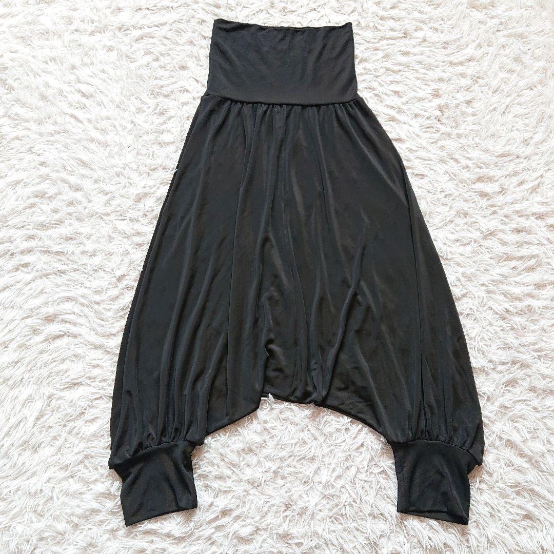 【萌】モユル センソユニコ サルエルパンツ 伸縮性あり ブラック 黒