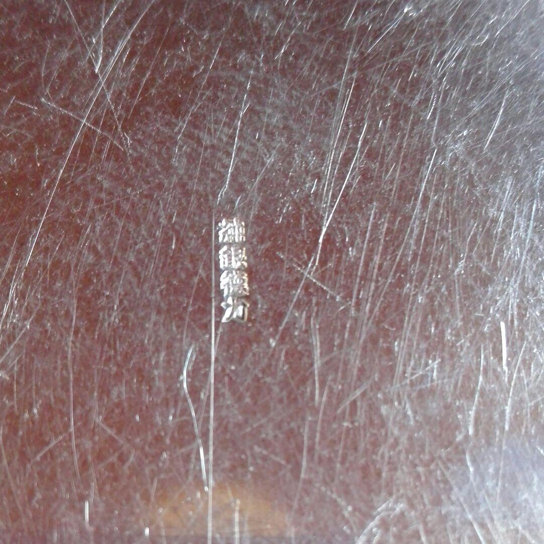 ボンボニエール。八稜鏡形香合型日月、鳳凰文。純銀徳力。菓子入。天皇。皇室。中古。