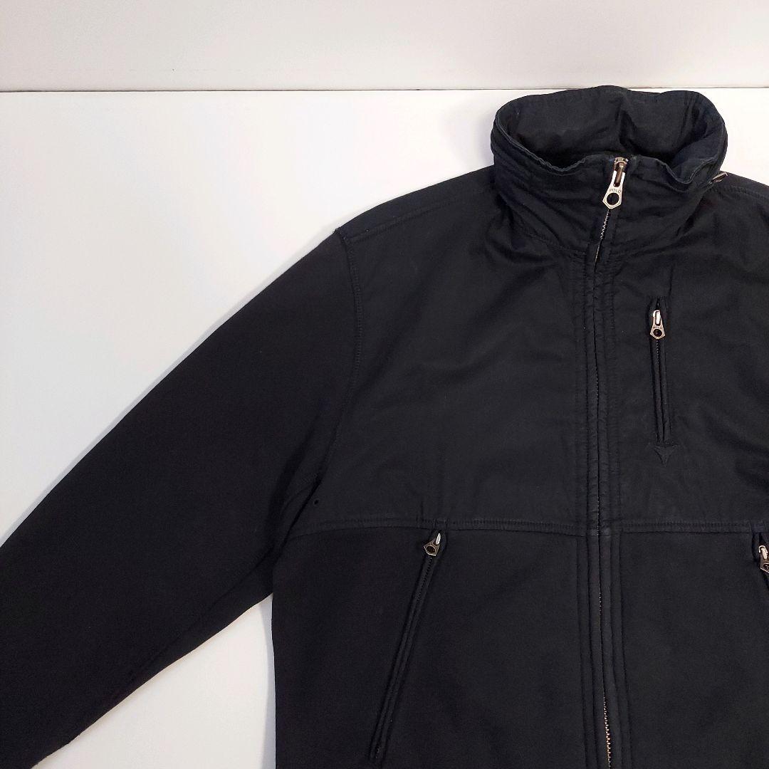 90s ポロバイラルフローレン 異素材レイヤード 裏起毛 ブルゾン L 黒