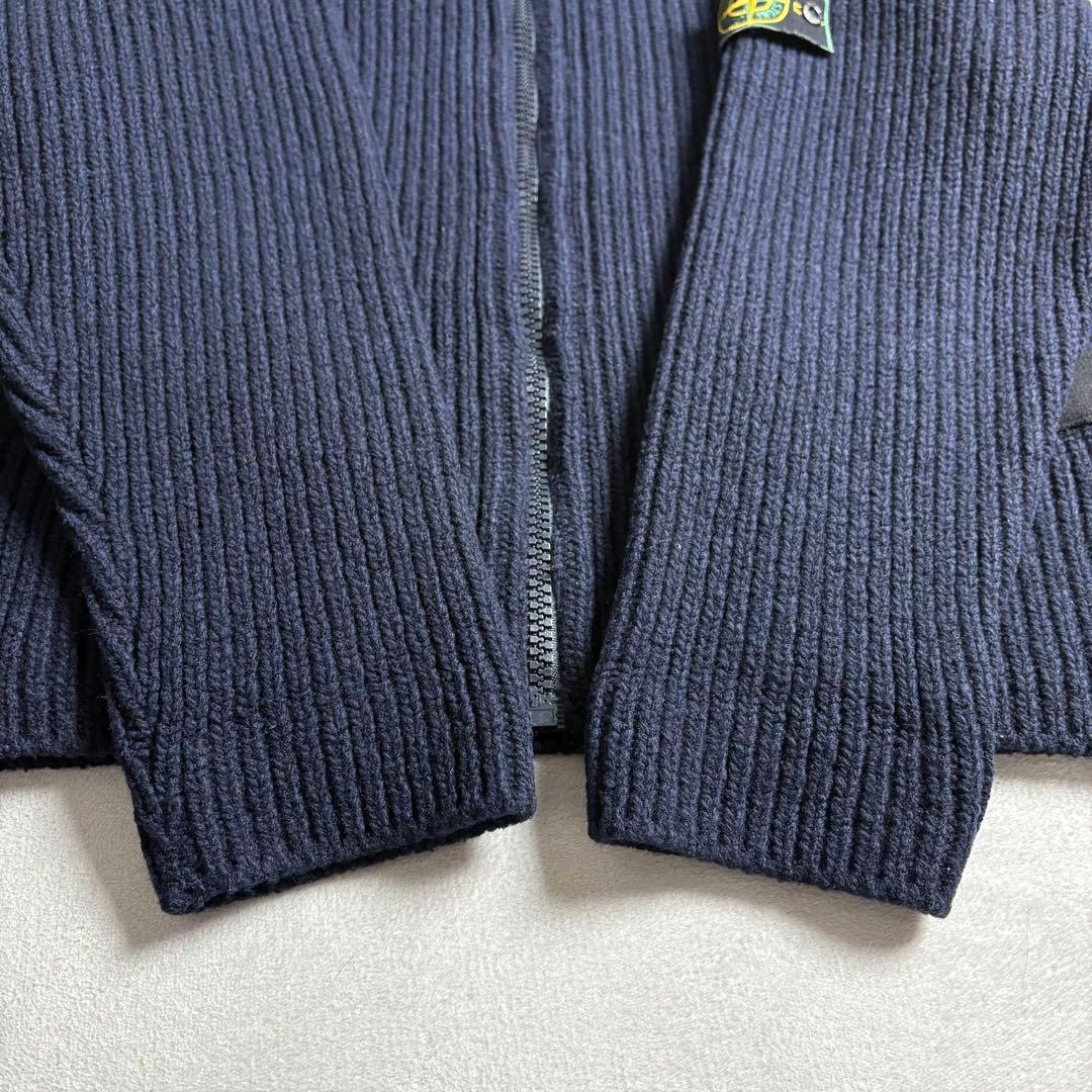 ストーンアイランド　リブニット　フード切り替え　ジップアップパーカー