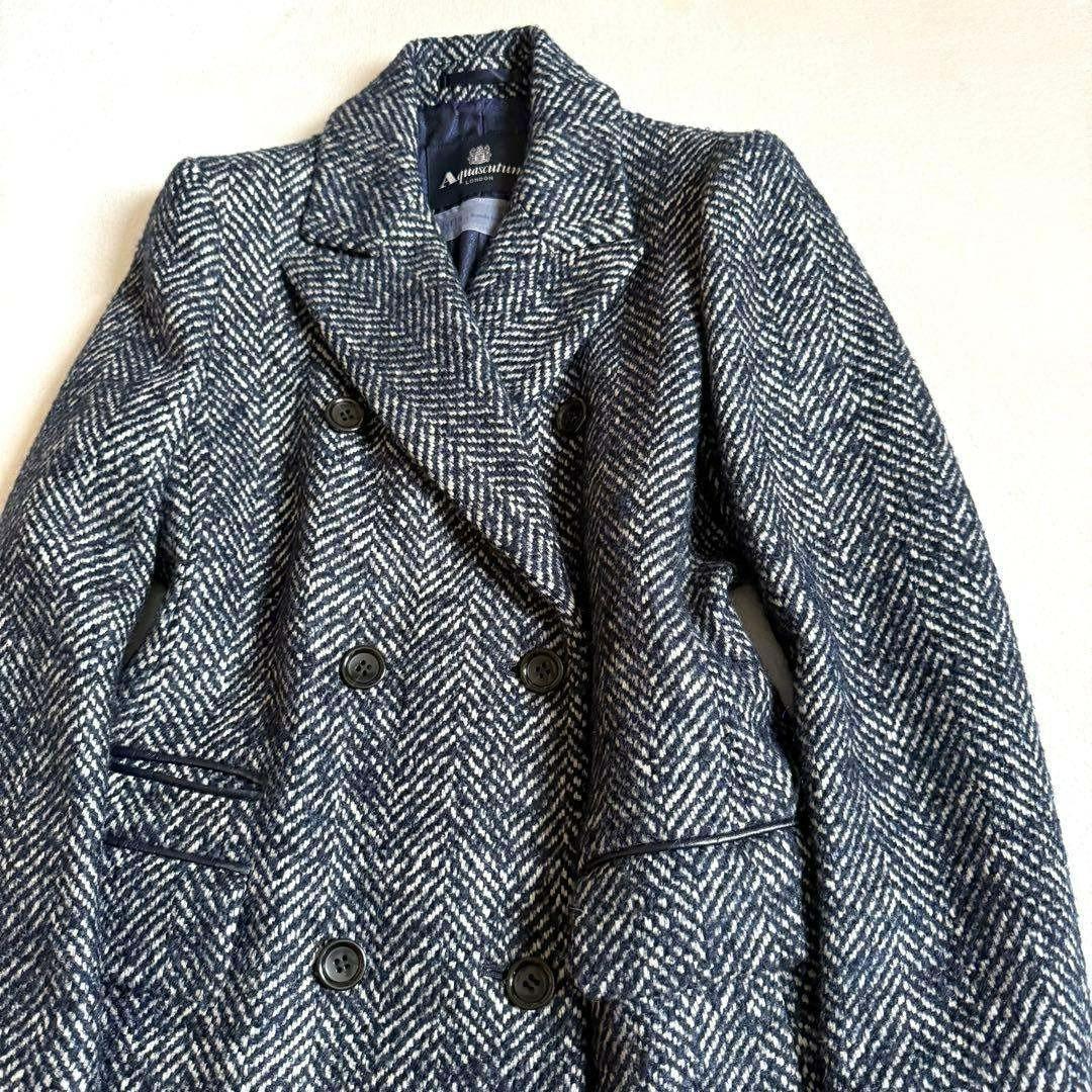 【極美品】Aquascutum ダブルチェスターコート 近年モデル 10号