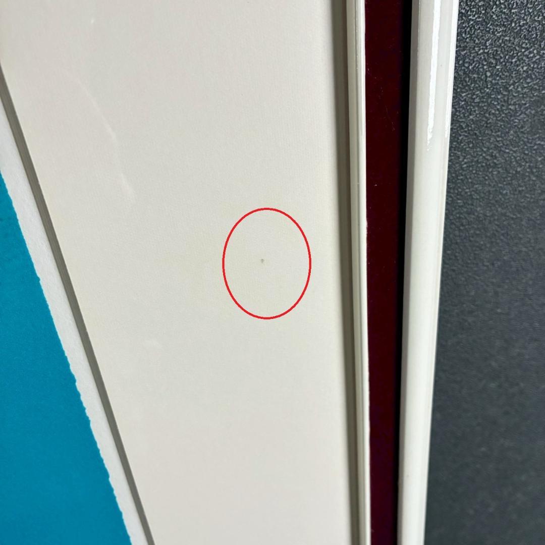 美品 ポール・ギヤマン「青い背景の花々」リトグラフ 大作 直筆サイン入 古径額