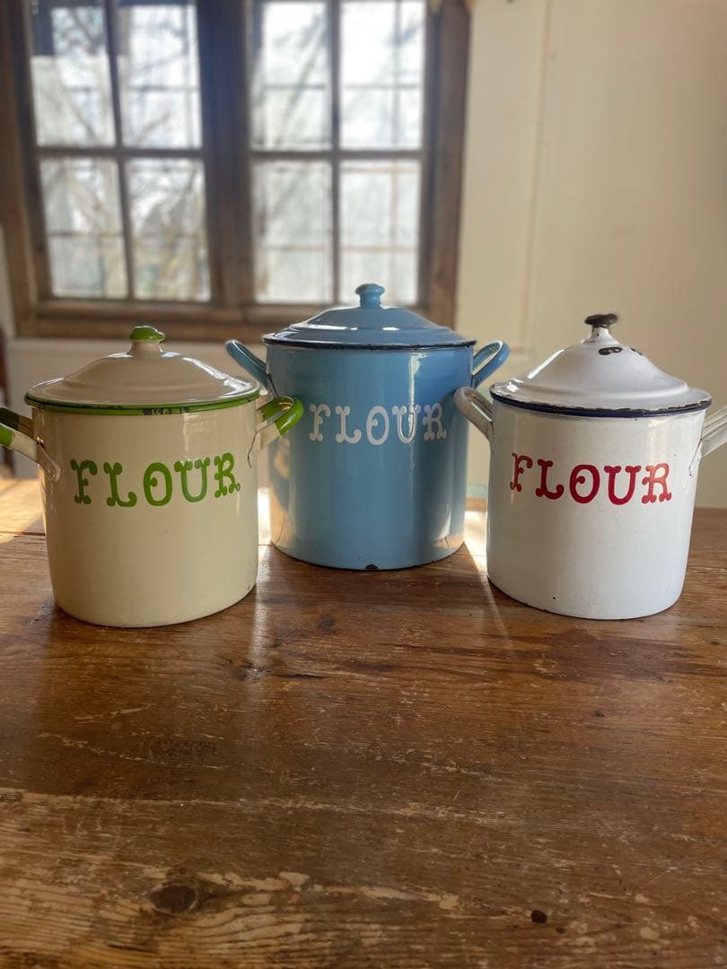 激レア　アンティークホーロー　3色