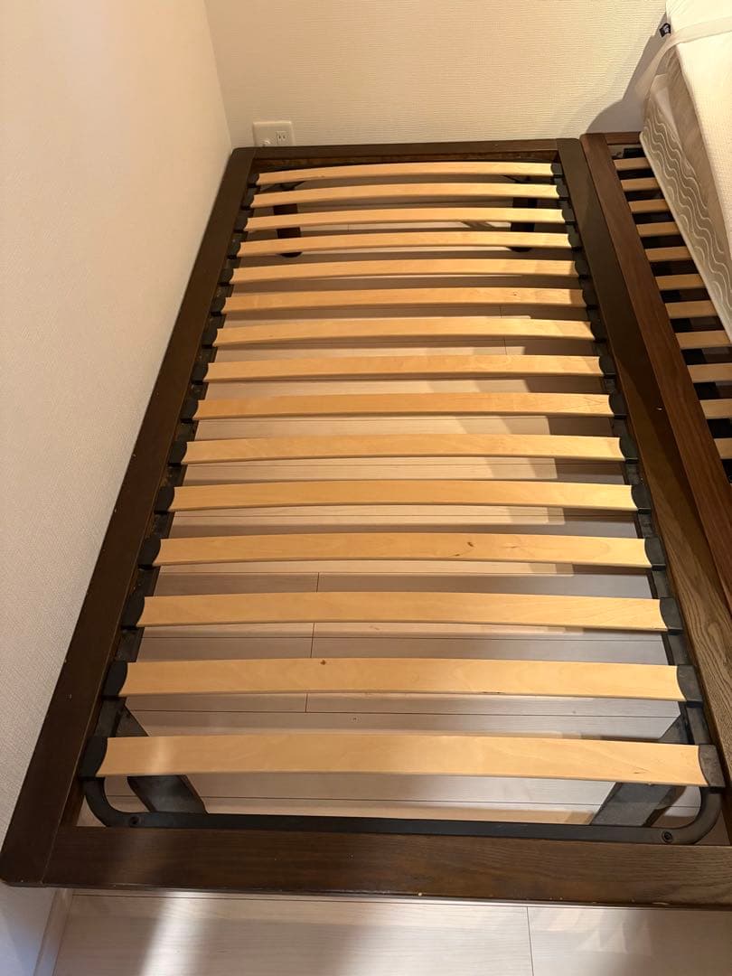 無印良品 木製シングルベッドフレーム ダークブラウン