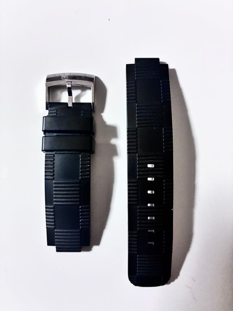 ルイ・ヴィトン タンブールQ118F純正ブラックラバーベルト金具付き