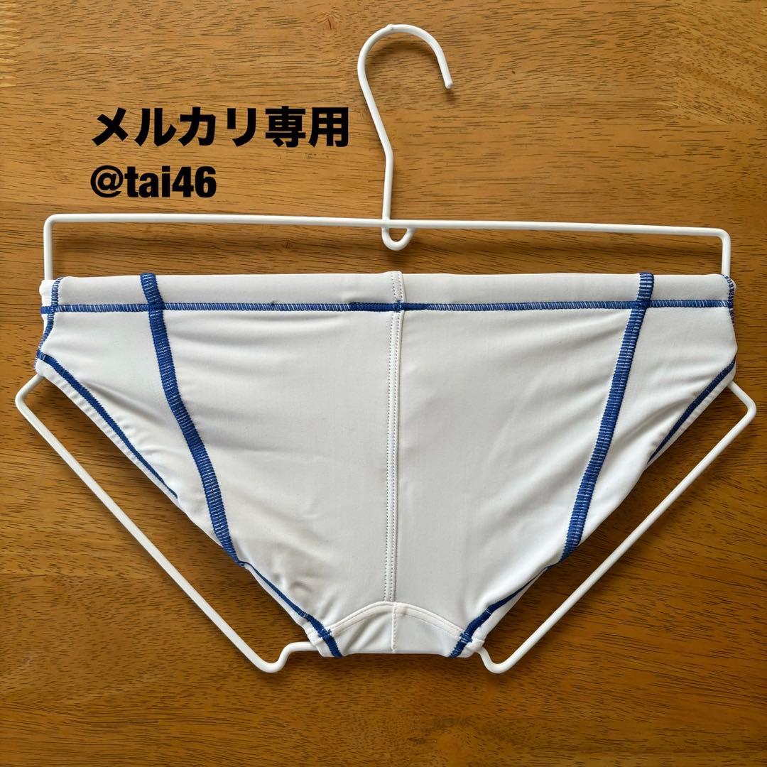 arena(アリーナ)競泳水着　ホワイト×ブルー　Vパン・競パン　S