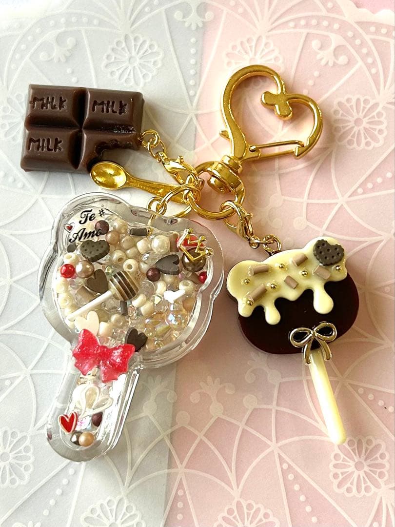 シャカシャカキーホルダー＊くまロリポップ2点オーダー4点＊シェイカー