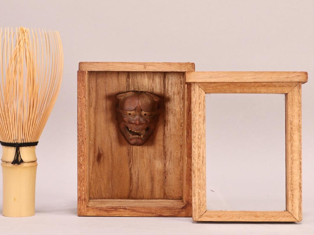 BK221　珍品　宝生 面工　鈴木慶雲 刀　金彩　根付　置物　飾り物