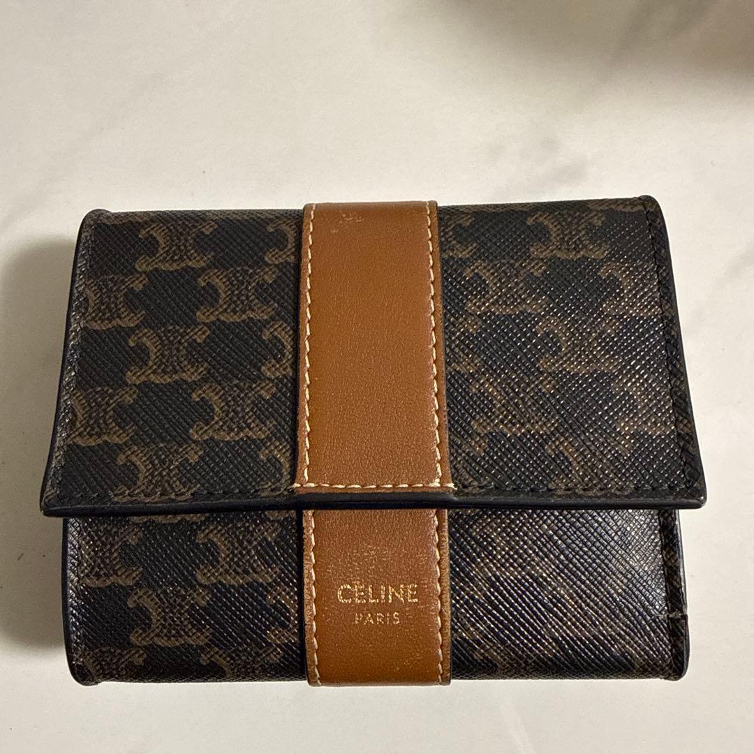 CELINE 三つ折り財布 ブラウン