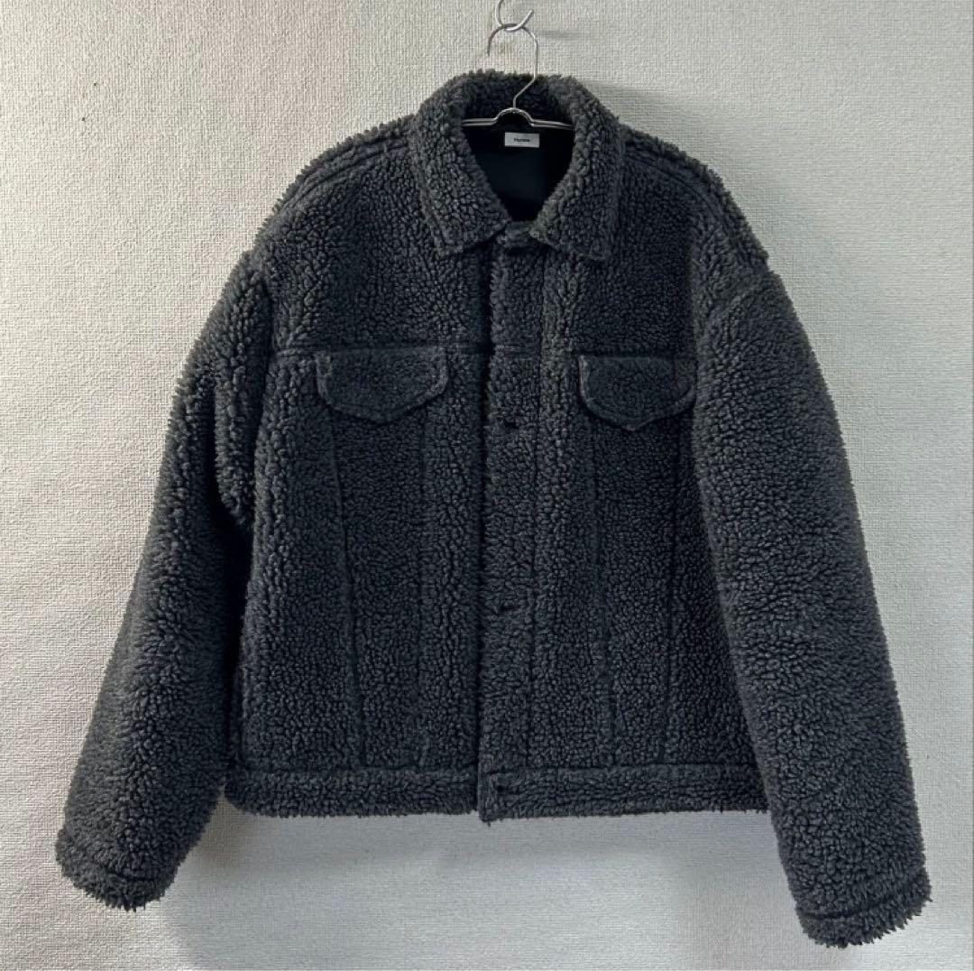 bluhm ブラームス　ボアジャケット グレー