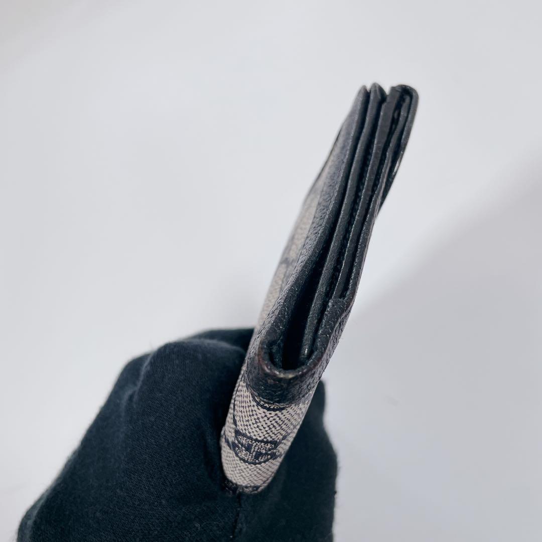 GUCCI　オールドグッチ　シェリーライン　GG柄　PVC　レザー　三つ折り財布