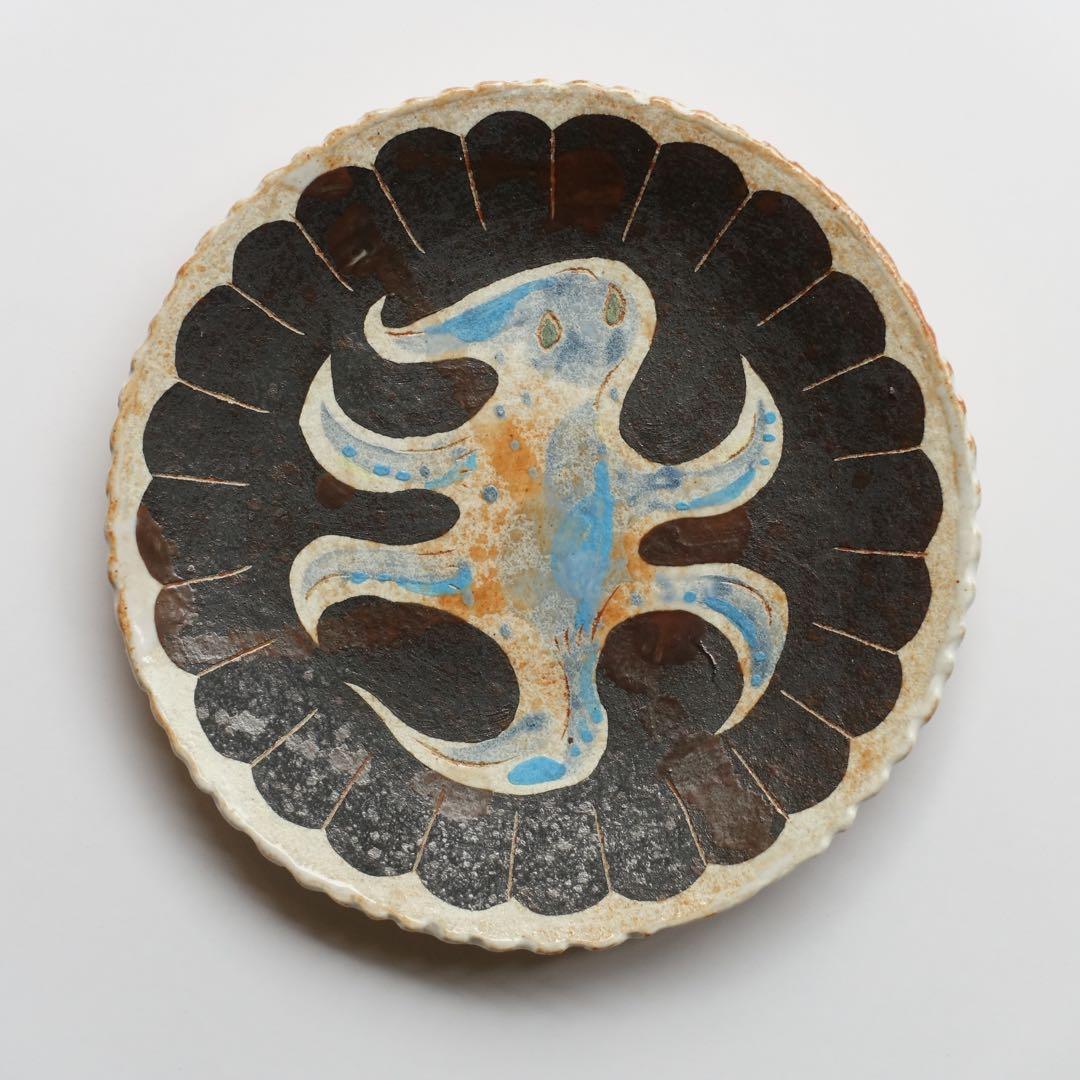 鹿児島睦　水の精　妖精　器　プレート　絵皿　直径13cm