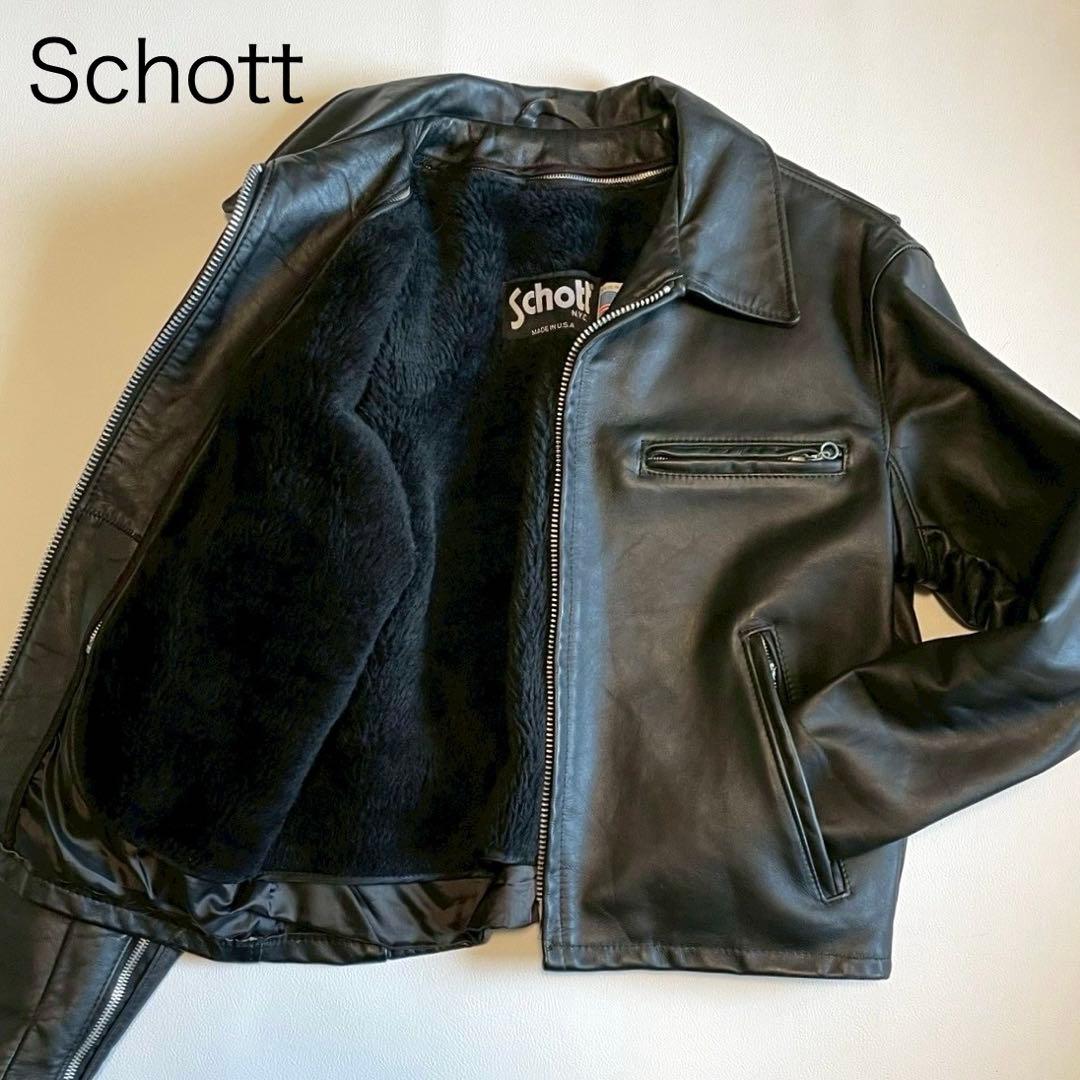 【ショット】シングルライダース レザージャケット 643E USA製 40 L