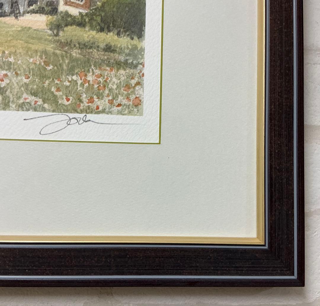 絵画・版画・リトグラフ・織田義郎・スイス・サンタマリアV.M・アルプス・世界遺産