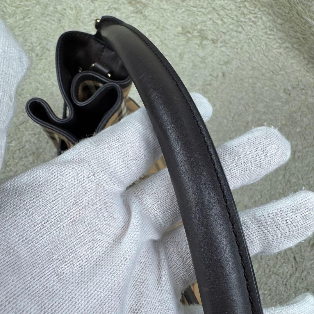 バーバリー ワンショルダーバッグ ハウスチェック ホースロゴ PVC レザー