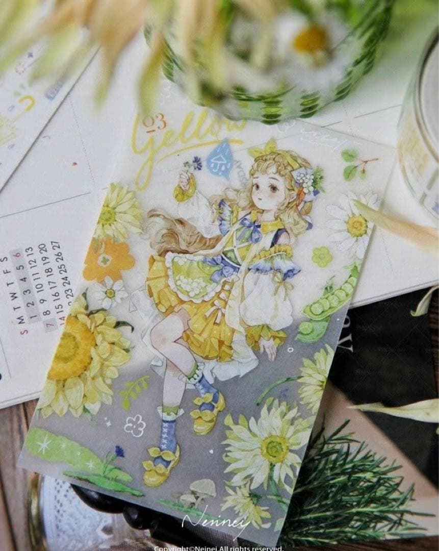 【SALE】【新品】海外マステ　野柚Neinei【美味时时季】 4本巻売り