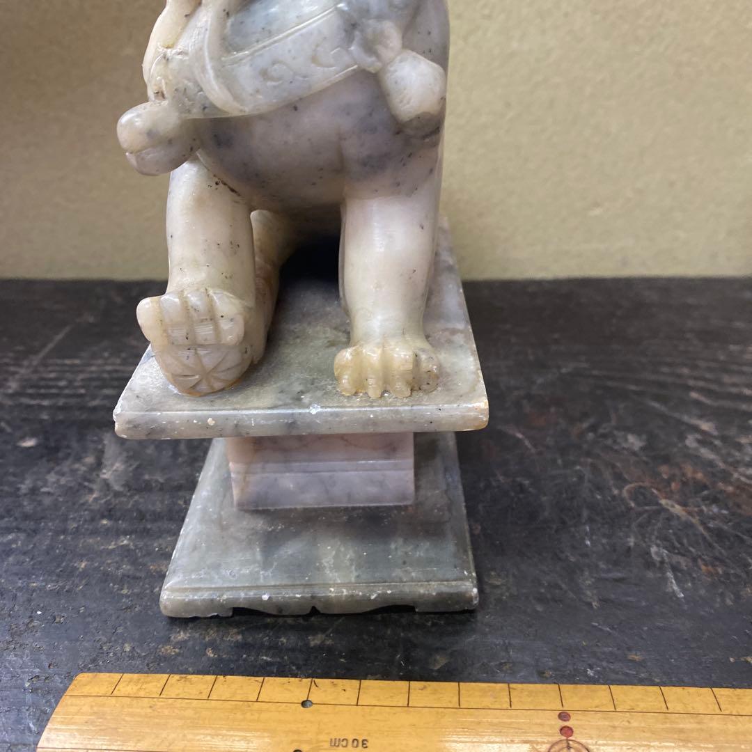 白玉製獅子像2体セット