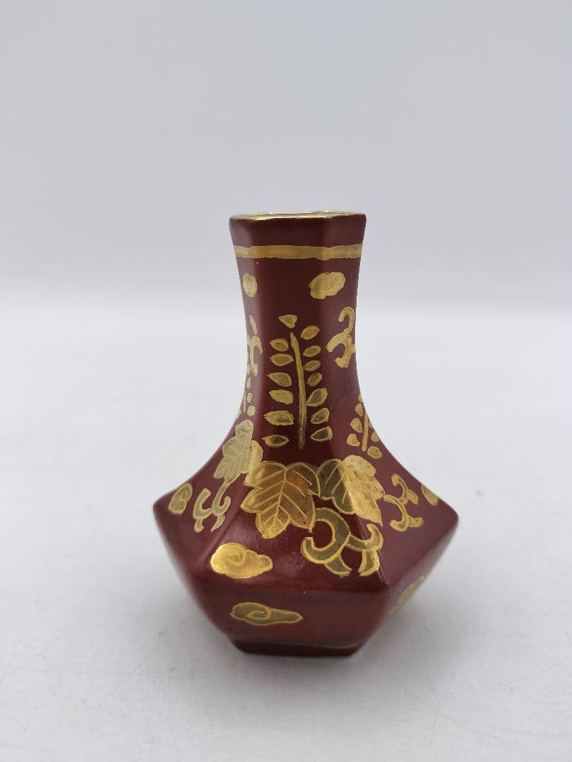 c726 煎茶　箸立 赤金襴 平安春峰 茶道具 古物