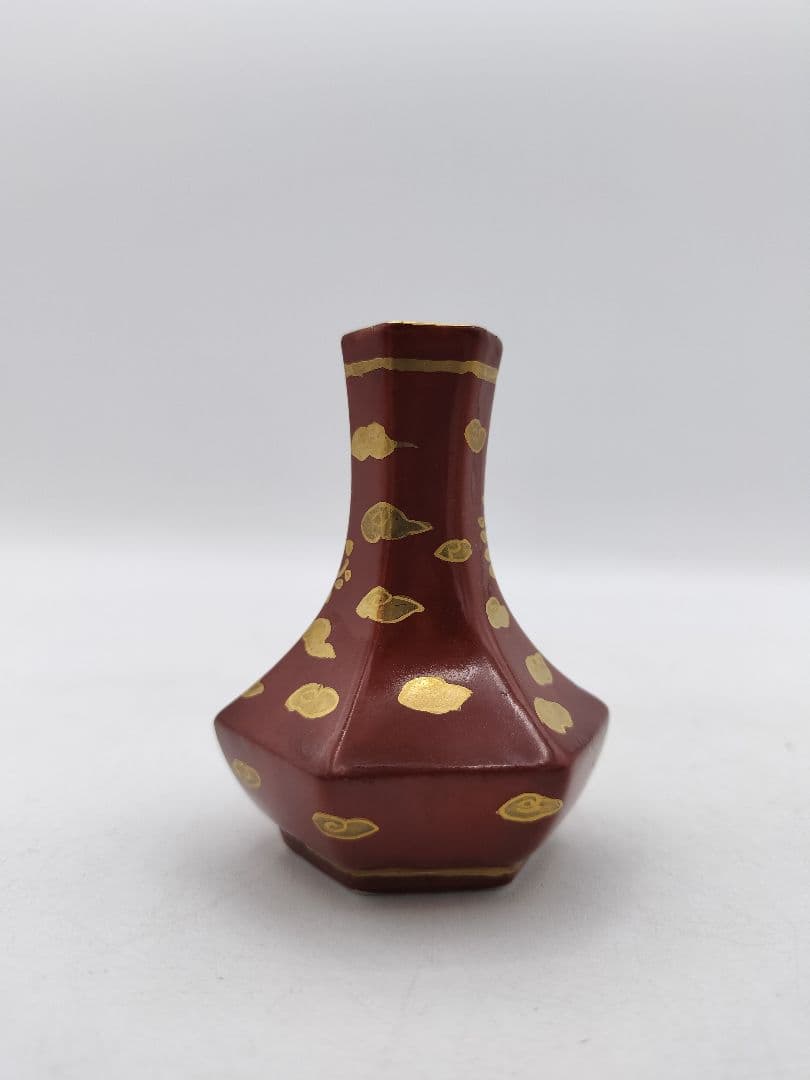 c726 煎茶　箸立 赤金襴 平安春峰 茶道具 古物