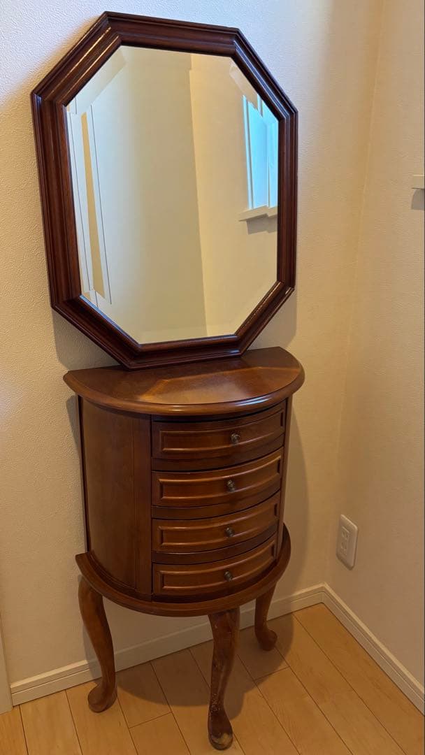 セール⭐︎アンティーク調　猫脚　半円チェスト　ミラー　セット