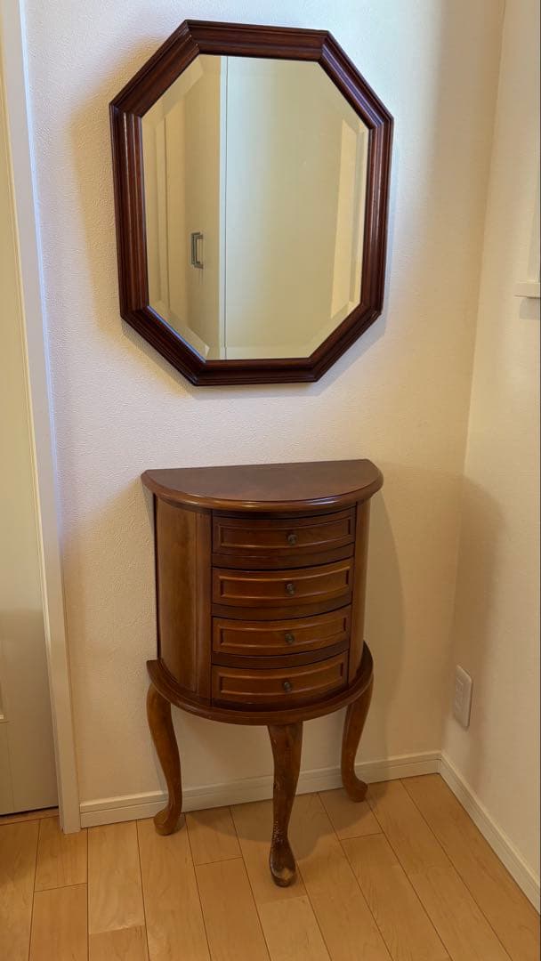 セール⭐︎アンティーク調　猫脚　半円チェスト　ミラー　セット
